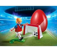 Coffret pour playmobil - Oeuf de pâques - Joueur de Football avec Cage au But - 4947 - Set Jeu de Construction et Carte Tigre - Nouveaute