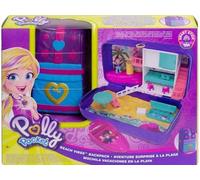Coffret pour Polly Pocket - Grand Coffret a la mer avec Figurine Polly et Shani et Bateau + Accessoires - Set Jouet Fille + 1 Carte