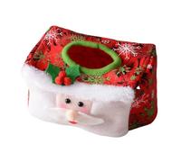 Coffret pour Rangement Porte-mouchoirs drôle de Noël Porte-mouchoirs cosmétique carré Rouge Vert Distributeur de mouchoirs rectangulaire Voiture Douce Enfants Hommes Femmes (Red, 16X10CM)