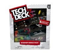 Coffret pour Tech Deck Primitive : 6 Mini Skates + Accessoires - Mini Skate a Doigt 96 mm - Pack skateshop Finger avec Carte