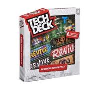 Coffret pour Tech Deck Revive : 6 Mini Skates + Accessoires - Mini Skate a Doigt 96 mm - Bonus Pack skateshop Finger et 1 Carte