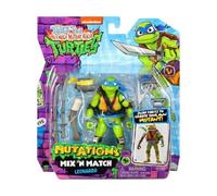 Coffret pour Tortues Ninja : Leonardo + Accessoires - Figurine 12 cm - Turtle - Set Personnage mutations mix'n Match TMNT + Carte Tigre
