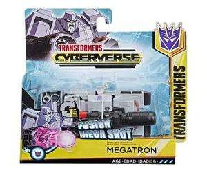 Coffret pour Transformers cyberverse : Char Megatron 12 cm - Set Robot Transformable Fusion Mega Shot avec Carte Offerte - Nouveaute
