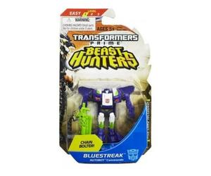 Coffret pour Transformers Prime Beast Hunters - bluestreak Voiture Transformable en Robot - Set Jouet garçon 2 en 1 avec Carte Tigre