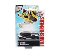 Coffret pour Transformers Voiture Stealth Bumblebee - véhicule Miniature en Metal - Serie 1 - Set Voiture Noire et Blanche + Carte Tigre