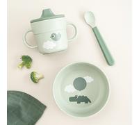 Done By Deer - Coffret premier repas Vejilla First Meal Happy Clouds 3 pièces Vert