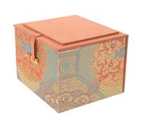 Coffret Présent Bijoux Vintage en Velours, Boîte Décorative | Format 5,3x4,7 Pouces, Couvercle Protecteur, Usage Festif, pour Collier et Créations