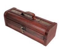 Coffret Présent Bouteille de Vin en Bois Marron Cuir et Fer | Rouge, Rangement Stable, Format Portable, New Year et Événement Spécial