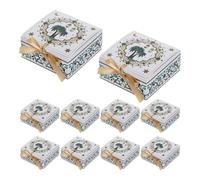 Coffret Présent Palmier Aïd Mubarak 3,5 Pouces avec Ruban | Boîte de Bonbons du Ramadan, Design Empilable, Motifs Lune et Palmier, Lot