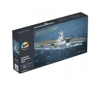 Coffret prestige maquette bateau porte avions charles de gaulle avec accessoires (colle, peintures principales, pinceau) - militaire - echelle 1:400