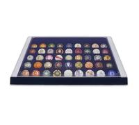 Coffret prestige pour présentation en relief 50 capsules de champagne.