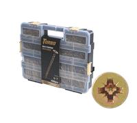 Coffret professionnel de 1 400 vis à bois à double tête auto-fraisée PZ Turbo