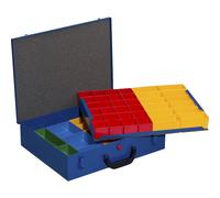 Coffret professionnel métal à double niveau avec compartiments 44 x 37 x H10,5cm