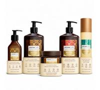 Coffret programme accélérateur de croissance à l’huile de ricin bio - Tous types de cheveux - Shampoing 400 ml + 4 soins - Nettoie, hydrate, aide à limiter la casse et les brèches