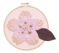 Coffret punch needle fleur de cerisier Ø 21,5 cm - Rico Design Rose G