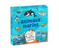 Coffret puzzle documentaire - Animaux marins 50 pieces + 1 poster - Nicole Masson - Editions 365 - Coffret - Jeux livres objets