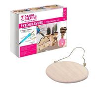 Coffret Pyrogravure - Graine Creative - Plaque De Porte Ovale À Décorer