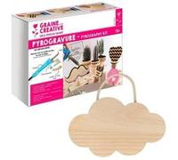 Coffret pyrogravure + nuage bois à suspendre 25 cm Multicolore