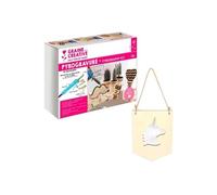 Coffret pyrogravure + suspension fanion en bois Licorne