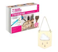 Coffret pyrogravure + suspension fanion en bois Nuage Multicolore G