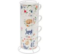 Coffret rack 4 tasses Loris 10 madeus - Blanc - Porcelaine Blanc G