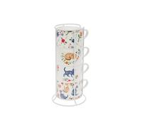 Coffret rack 4 tasses Loris 20cl - Amadeus - Blanc - Porcelaine Blanc G