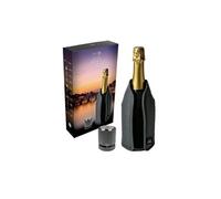 Peugeot Coffret cadeau Bubbles – Frizz rafraîchisseur gris chiné + bouchon à champagne Line Carbone