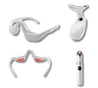 Coffret Regard Zéro Fatigue & Teint Éclatant - Soin Visage EMS LED + Masque Oculaire + Dispositif Yeux Anti-Âge, Routine Beauté Professionnelle