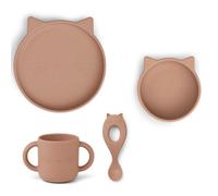 Liewood Set de vaisselle en silicone Vivi 4 pièces Cat dark rose