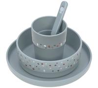 LÄSSIG Set de vaisselle pour enfants (assiette, gobelet, bol, cuillère) sans mélamine, sans BPA, pour lave-vaisselle et micro-ondes/Dish Set Tiny Farmer Sheep