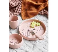 Coffret repas 3 pièces Sea Friends en silicone rose TU