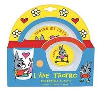 FUN HOUSE 005802 TROTRO Ensemble Repas composé d'une Assiette, d'un Bol et d'un Verre pour Enfant