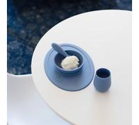 Coffret-repas 4 pièces First food set en silicone bleu TU