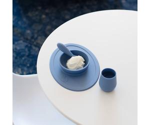 Coffret-repas 4 pièces First food set en silicone bleu TU