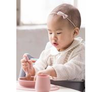 Coffret-repas 4 pièces First food set en silicone rose TU