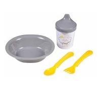 Coffret Repas 4 Pièces pour Bébé "Ciel" Gris Gris G