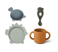 Liewood Set de vaisselle en silicone Vivi 4 pièces Dino blue multi mix
