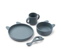 Coffret repas bébé silicone Vivi Rabbit Whale Blue