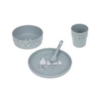 Lässig Coffret repas Tiny Farmer mouton et oie – sans mélamine ni BPA – bleu