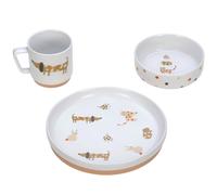 LÄSSIG Service de table occasionnel assiette en porcelaine assiette bol tasse/Dish Set Porcelain Little Mateys spicy orange