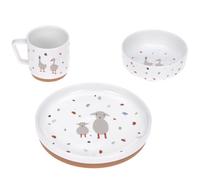 LÄSSIG Service de table occasionnel assiette en porcelaine assiette bol tasse/Dish Set Porcelain Tiny Farmer Sheep/Goose