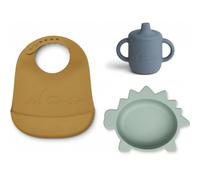 Coffret repas en silicone Connor Dino peppermint multi mix (3 pièces)