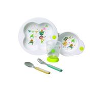 Bébé Confort Coffret Repas Tape 3 Assiette Anti-Dérapante Bol Anti-Dérapant Verre Fourche Et Cuillère Metal Festive Adventure
