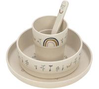 LÄSSIG Set de vaisselle pour enfants (assiette, gobelet, bol, cuillère) sans mélamine, sans BPA, pour lave-vaisselle et micro-ondes/Dish Set Garden Explorer
