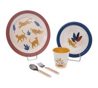 Coffret repas liam dans la savane (5 pièces) marron, bleu TU