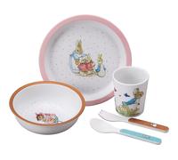 Petit Jour Paris – Coffret cadeau 5 pièces enfant 6 mois+ – Mélamine Sans BPA – Pierre Lapin Rose