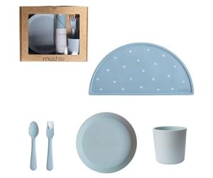 Coffret repas Round Powder Blue (4 pièces)