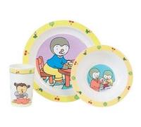 Coffret repas T'choupi : verre, assiette et bol Multicolors G
