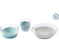 BÉABA & Duralex, Coffret Repas Enfant en Verre, Assiette, Bol, Verre avec Ventouse Silicone, Ergonomique, Evolutif, Sain, Durable, Made in France, Jungle