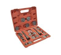 Coffret repousse piston de freins EURO VANADIUM 21 pièces - Outil réparation freins - 17 flasques, 2 vis de pression, 2 plaques